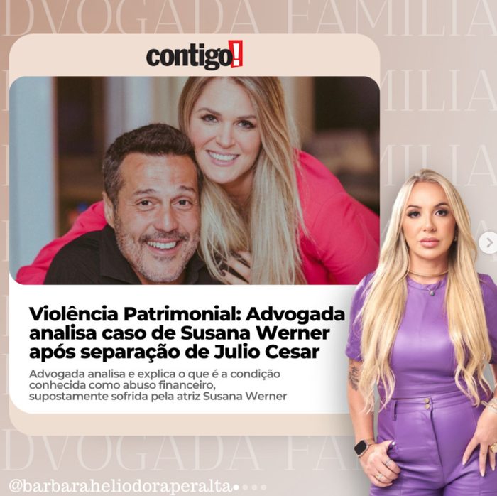 Matéria da revista Contigo sobre violência patrimonial no caso Susana Werner